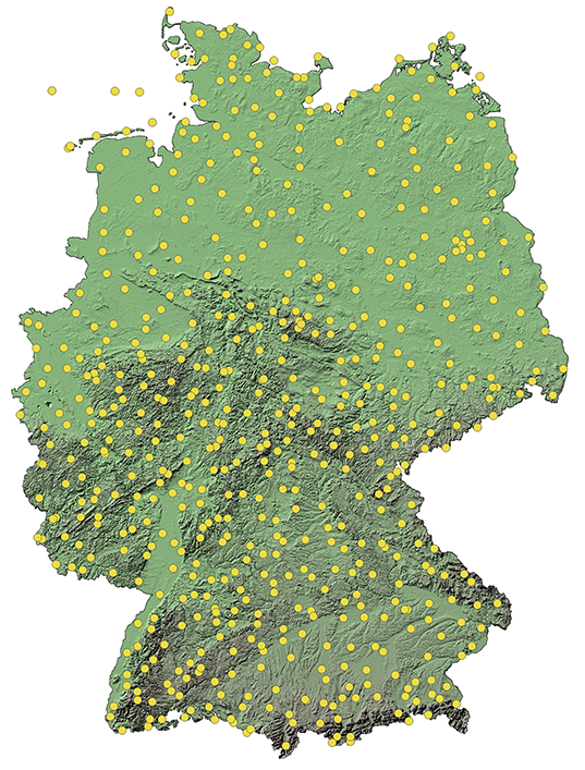 Messstationen des Deutschen Wetterdienstes in Deutschland