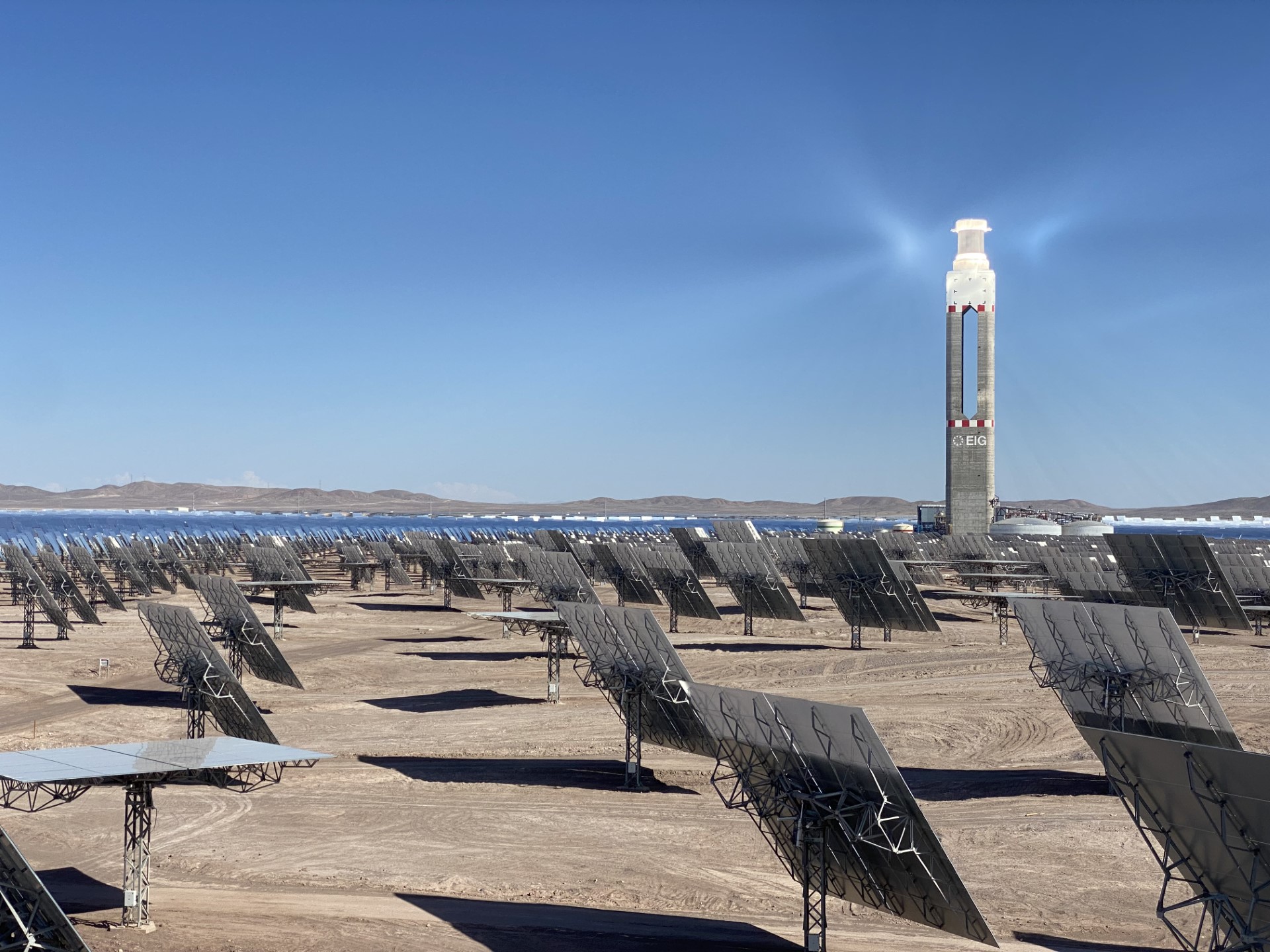 Konzentrierende Solarthermie-Anlage im Norden Chiles. 