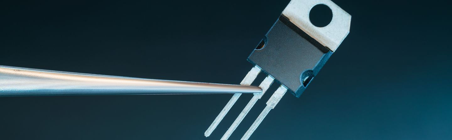 power transistors on a blue background