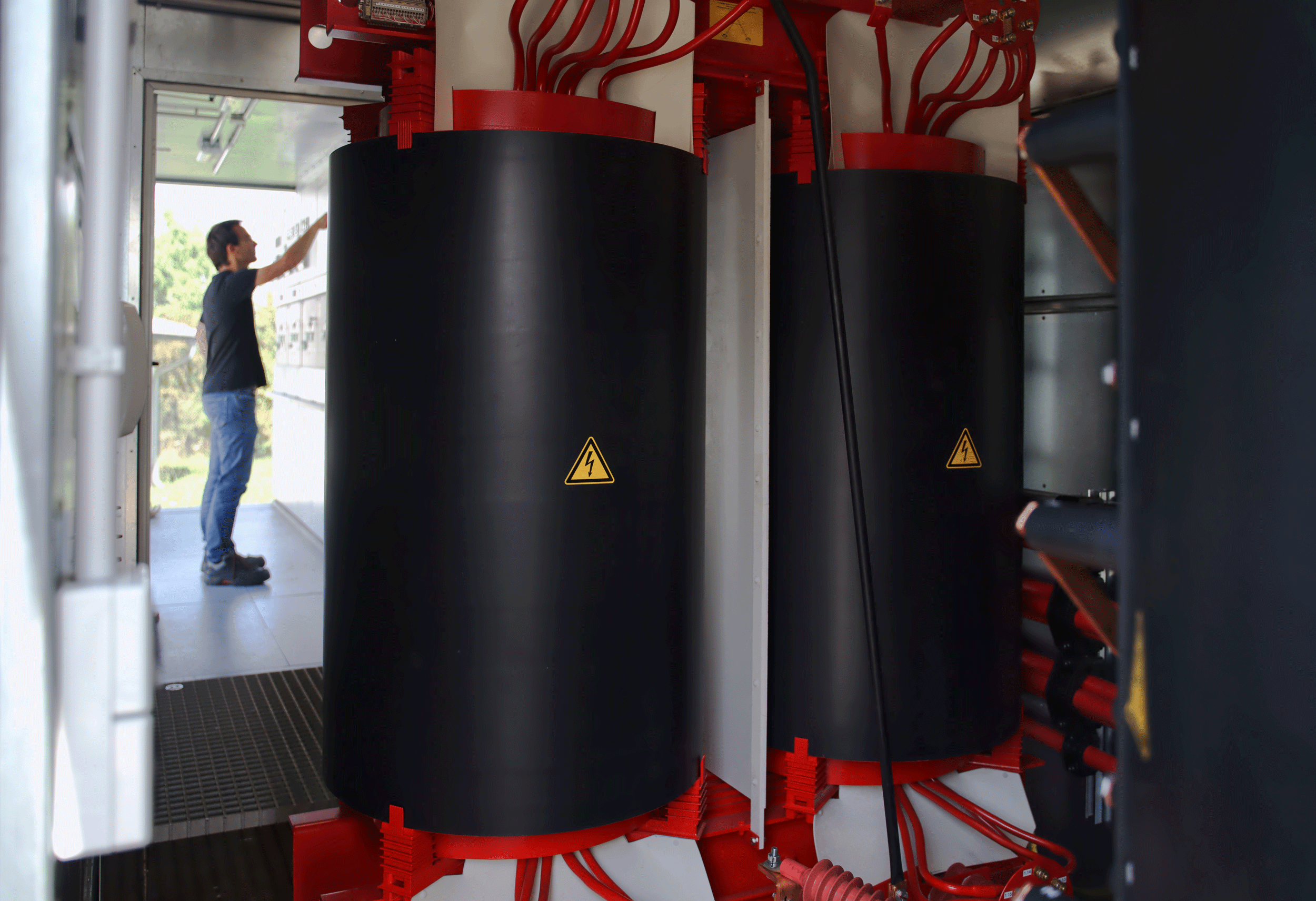 Interior view – One of the three single-phase testing transformers